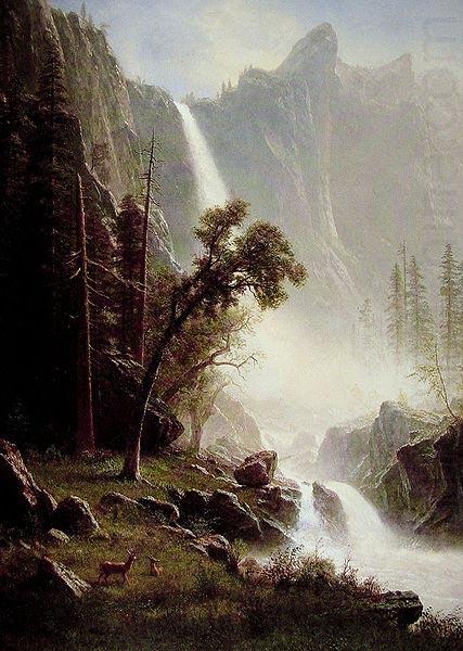 Bridal Veil Falls. Yosemite, Albert Bierstadt